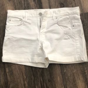 White denim shorts